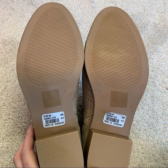 Nwob In Every Story tan brown suede laser cut ankle boots size 9 - Picture 5 of 8